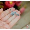 Серьга кафф "Кобра, змея". Без прокола. Цвет голубой